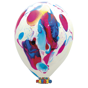 Open image in slideshow, Fantasia 12&quot; round assorted marble balloons (15 bag)
